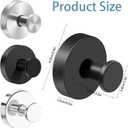 Suction Cup Hooks for Glass Window, Stainless Steel Shower Suction Hooks for Hanging Robe Towels, Mounting on Glass Shower Doors, No Drill Removable Towel Hooks (2 Pack-Black)