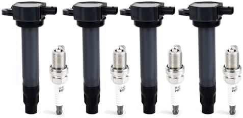 UF557 Ignition Coil Pack and Iridium Spark Plugs Compatible with Dodge Avenger Journey Caliber, Chrysler Sebring Cirrus, Jeep Compass Patriot 2.0L 2.4L, Replace# GN10346, 5C1644, 4606824AB