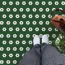 MORCART 20 Pack Peel and Stick Floor Tile, 7.87" x 7.87" Vinyl Flooring Waterproof, DIY Flooring for Bathroom, Kitchen, Fireplace, Pet House, Stairs, Bedrooms, Wall Dark Green White (1543 white flowers+green bg)