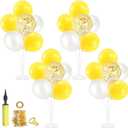 ZJDHPTY Yellow and White Balloon Stand Centerpiece Table Decorations for Bee Sunflower Daisy Birthday Bridal Shower Engagement Wedding Party Decorations(Yellow white set of4)