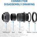 Cable Gland Waterproof,LISTENJIALE 50 pcs Adjustable 3-16mm Waterproof Cable Connectors PG7 PG9 PG11 PG13.5 PG16 PG19 Plastic Cable Gland Joints with Gaskets in PP Box(Black)