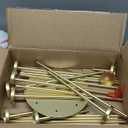 GENMOUS 46" Gold Metal 9-Arm Candle Holder, Floor Candelabra with 9.44" Base, Tall Pillar Taper Candlesticks for Wedding, Home Decor, Halloween, and Christmas Party