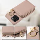 Wallet Case for iPhone 11 Pro Max 6.5 & Shoulder Strap Ring Buckle, Luxury PU Leather Zipper Flip Organ Purse, Credit Card Holder Stand Phone Cover for iPhone11 11pro Promax i XI Plus, Cream