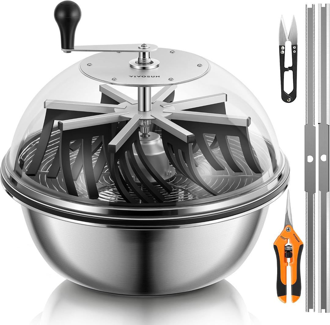 VIVOSUN 19" Bud Leaf Bowl Trimmer with Clear Dome, Stainless Steel Blades