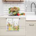 Tulip Bloom Flowers Seasonal Spring Summer Kitchen Towels,Tulip Decor Dish Towels Drying Cloth Hand Towels for Farmhouse Kitchen Bathroom,16x24 Inches Set of 2.(023)