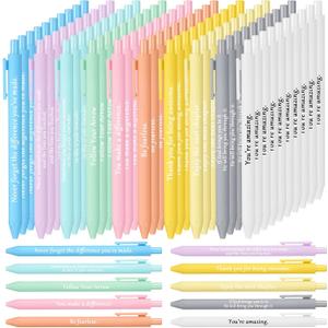 Teling 100 Pcs Inspirational Pens in Bulk Motivational Ballpoint Pens Bulk with Funny Sayings Quotes Positive Thank You Gifts for Adults Employees Coworkers Team Staff(Pastel Colors,Classic Style)