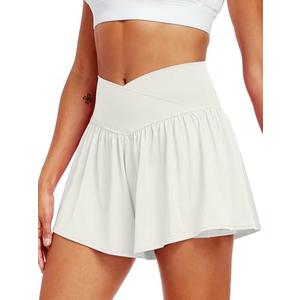 CADMUS Athletic Shorts for Women 2 in 1 Flowy Running Spandex Butterfly Workout Tennis Skorts Size S