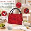 Red Spider Web Reusable Lunch Bag,Gothic Insulated Small Lunch Box for Kids Adult Women,Leakproof Cooler Tote Bags for Student Teacher Work Camping Picnic School