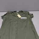 Ekouaer Women's Nightshirt Short Sleeve Button Down Nightgown V-Neck Sleepwear Pjs Dress Army Green Medium