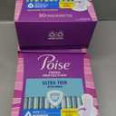 Poise Ultra Thin Incontinence & Postpartum Pads with Wings for Bladder Leaks, 4 Drop Moderate Absorbency, Regular Length, 90 Count, Packaging May Vary
