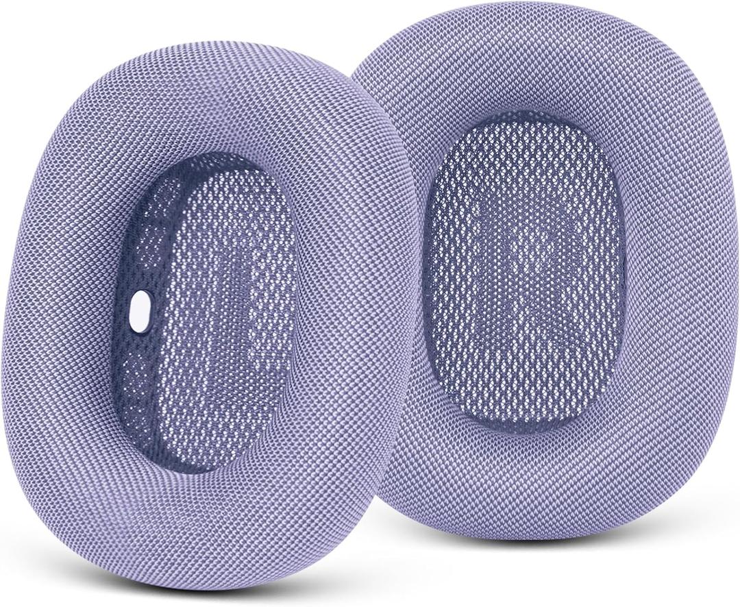 GEVO Upgraded Ear Cushions Replacement Earpads for 2024 New Apple AirPods Max Headphones, Mesh Fabric Ear Pads Cover with Memory Foam and Magnet for AirPods Max Fresh Color (Purple)