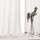 Natural Cream Linen Curtains 72 Inches Long 2 Panels Boho Farmhouse Semi Sheer Curtain Tassels Back Tab Neutral Light Beige Light Filtering Chic Bohemian Drapes for Living Room Bedroom 52x72
