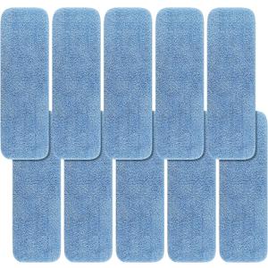 Replacement Mop Pads Fit for Rubbermaid Commercial 18" and 17" Mop - 10 Pack Wet & Dry Commercial Cleaning Reusable Refills Fit for Any Flat System 17 and 18 Inch