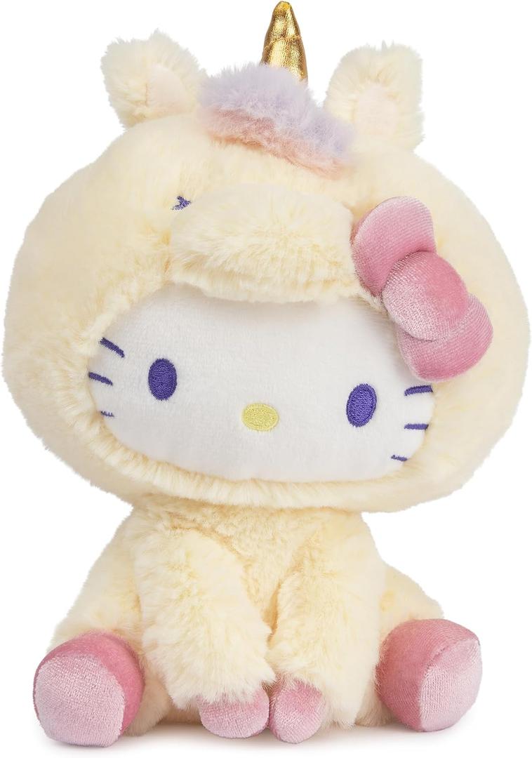 GUND Sanrio Hello Kitty Unicorn Plush Toy, Premium Stuffed Animal for Ages 1 and Up, Yellow, 6