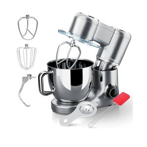 Kitchen Stand Mixer with Attachments – 6.8QT Electric Cake Mixer, 660W Copper Motor, 6-Speed Bread Dough Mixer with Bowl, Hook – Baking & Kneading Mixer, Silver