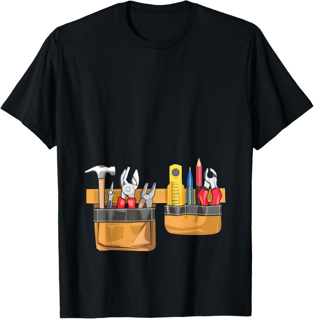 Workman Tool Belt Easy Builder Construction Costume Cosplay T-Shirt, l