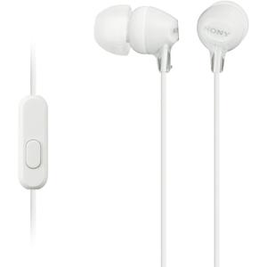 Sony MDREX15AP in-Ear Earbud Headphones with Mic, White, 3.5mm Aux