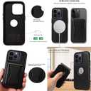 for iPhone 14 Case Leather, 2 in 1 Detachable,Compatible with MagSafe,with Card Holder, PU Leather Kickstand Card Slots Case 6.1" Black