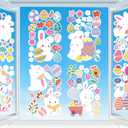 3 x 9 Sheets Easter Window Clings for Glass Windows, Cute Eggs Bunny Flower Window Stickers Decal for Home Office School Spring Decoration (Easter)