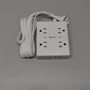 10Ft Extension Cord with Multiple Outlets, Flat Plug Surge Protector Power Strip 10 Ft Long Cord, 8 Outlets & 4 USB Ports (2 USB C), Desk Charging Station for Home Office, College Dorm Room Essentials (White)