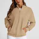 PRETTYGARDEN Women's 2025 Spring Fall Fashion Full Zip Up Sweatshirt Long Sleeve Loose Fit Trendy Casual Jacket with Pockets (S)