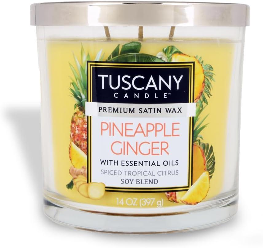 Tuscany Candle Pineapple Ginger Premium Satin Wax Scented Candle