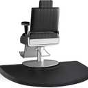 Barber Salon Chair Mat - 3x5 Anti-Fatigue Salon Floor Mat - Black Semi-Circle - 5/8" Thick