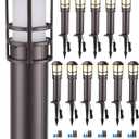 LEONLITE 12-Pack Low Voltage Landscape Pathway Lights 3W Landscape Lighting 12-24V LED Bollard Path Lights Wired CRI 90+ Aluminum Pathway Lighting for Walkway Yard Garden, ETL Listed, 3000K Warm White