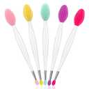 5 Pack in 1 Lip Scrub Brush,Lip Applicators and Facial Pore Cleansing Brush,Silicone Lip Mask Applicator for Lip Lightening,Makeup Skincare Removal,Exfoliating Dark Lips,Remove Blackheads