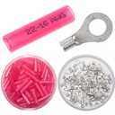 100PCS Separated Heat Shrink Ring Connectors Electrical Wire Crimp Terminals (Ring 3/8", AWG 22-16)