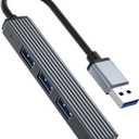 USB HUB for Laptop, Tiny Multiple USB Port, SETMSPACE USB Splitter with Aluminum Alloy Housing, USB HUB 3.0 for Data Transmission, Compact USB Extender HUB for Travel
