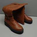 Women's Knee High Riding Boots with Side Zipper - Chunky Platform Motorcycle Boots for Women Size 11