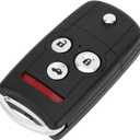 X AUTOHAUX Key Shell Case Keyless Entry Remote Key Fob Replacement Case for Honda Accord 2008-2012 for Acura TL 2007-2014 4 Buttons IYZFBSB802
