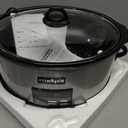 Crock-Pot Large 8-Quart Programmable Slow Cooker with Auto Warm Setting Black Stainless Steel