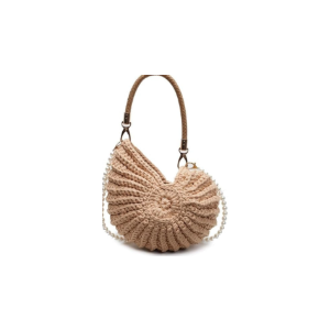 Shell Bag Seashell Bag Handwoven Crochet Shell Purse Summer Beach Tote with Pearl Strap Boho Clutch Shoulder Bag for Women
