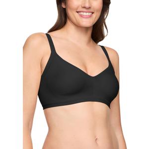 Warner's Women's Blissful Benefits Underarm-Smoothing with Seamless Stretch Wireless Lightly Lined Comfort Bra Rm3911w (Medium, Black)