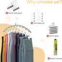 Volnamal Legging Organizer for Closet, Metal Yoga Pants Hanger w/Rubber Coated 1 Pack w/10 Clips Hold 10 Leggings, Hangers Space Saving Hanging Closet Organizer for Closet Organizers and Storage-Gray