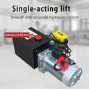Single Acting Hydraulic Pump 10 Quart Hydraulic Power Units 12V DC Hydraulic Pump SAE #6 Connector for Dump Trailer Car Lifting