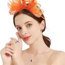 Kgromfy Fascinators for Women Tea Party Hats Derby Hat Wedding Headwear Cocktail Fancy Dress Party Headband