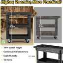3-Shelf Heavy Duty Plastic Rolling Utility Cart, 34 x 17 x 38.5 in