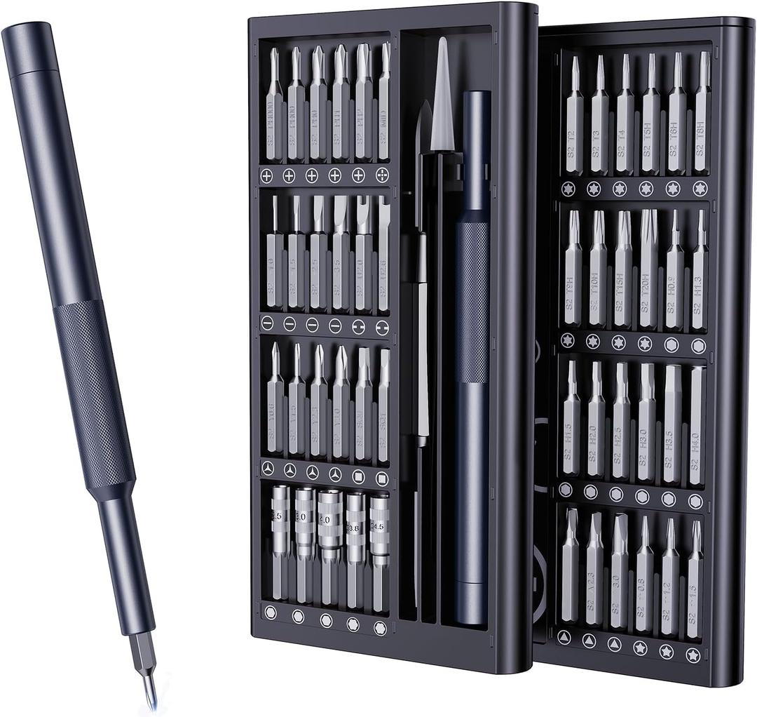 AXTH 50-in-1 Precision Screwdriver Set, Professional Magnetic Small Repair Tool Kit for Electronic Devices, Mini Screw Driver with Flat, Philips, Torx, Hex, Pentalobe, Triwing, Triangle and More