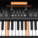61 keys keyboard piano, Electronic Digital Piano with Built-In Speaker Microphone, Sheet Stand and Power Supply, Portable piano Keyboard Gift Teaching for Beginners