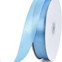 TONIFUL 1 Inch x 100yds Sky Blue Satin Ribbon, Thin Solid Color Satin Ribbon for Gift Wrapping, Crafts, Hair Bows Making, Wedding Party Decoration, Invitation Cards, Floral Bouquets