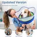 Supet Raised Inflatable Dog Cone Collar to Stop Licking, Soft Dog Cone Alternative for Large Dogs, Doggie Donut Collar After Surgery (Blue, L)