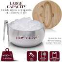 Gusto Nostro 4.1L Insulated Ice Bucket with Lid and Tongs, Double Wall Stainless Steel Ice Bucket Large, BPA Free Ice Bucket for Cocktail Bar, Keeps Champagne, Wine, Beer Chill for Parties (Silver)