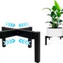 Heavy Duty Adjustable Metal Plant Stand for 10"-16" Plant Pot  Indoor & Outdoor (Black, 1 Pack)