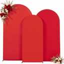 Red Arch Backdrop Cover 7.2ft 6.6ft 6ft Arch Cover Set of 3 Arch Covers Stretchy Backdrop for Wedding Party Baby Shower Birthday Photography Spandex Arch Stand Covers Backdrop Curtains Decor