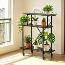 Zhongma 3 Tier Heavy Duty Metal Plant Stand with wheels L35.43 | L35.43 xW17.32 x H41.73 in, Heavy Duty Construction, 660 Capacity, Easy assembly, Home Indoor and Outdoor plant stand