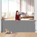 Miumoon 120 inch Retractable Baby Gates 42 inch Tall, Retractable Gate with Reinforced Strip Design to Prevent Crawling Through, 10 FT Extra Wide Retractable Dog Gate for Indoor/Outdoor 42" Tall x 59" Wide