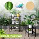 BMOSU 4-Tier Bamboo Small Shoe Rack Premium Stackable Shoe Shelf Storage Organizer for Hallway Closet Living Room Entryway Organizer (Black Bamboo)